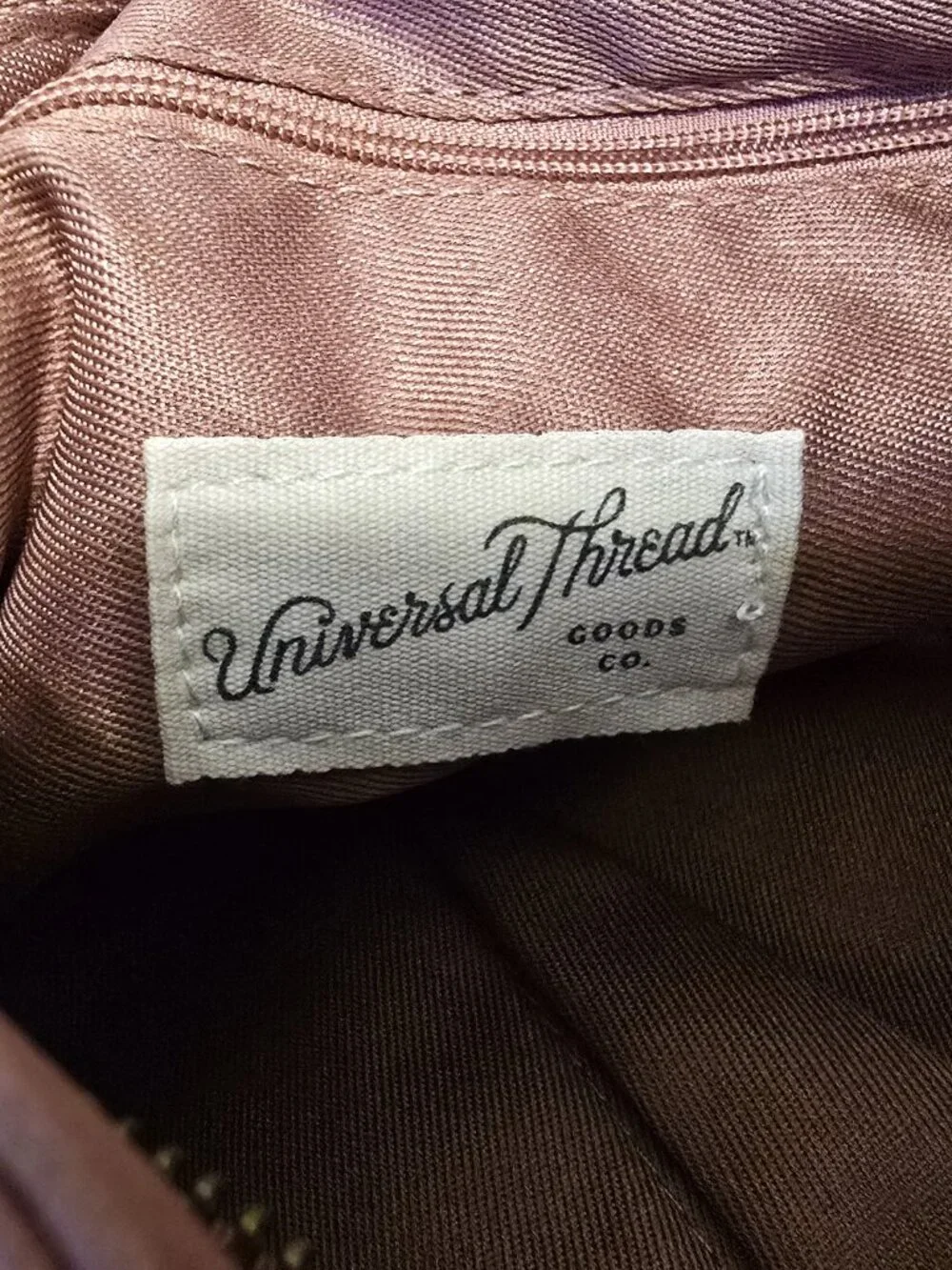 Universal Thread Purse Mauve Faux Leather Zipper Strap & Handle 12